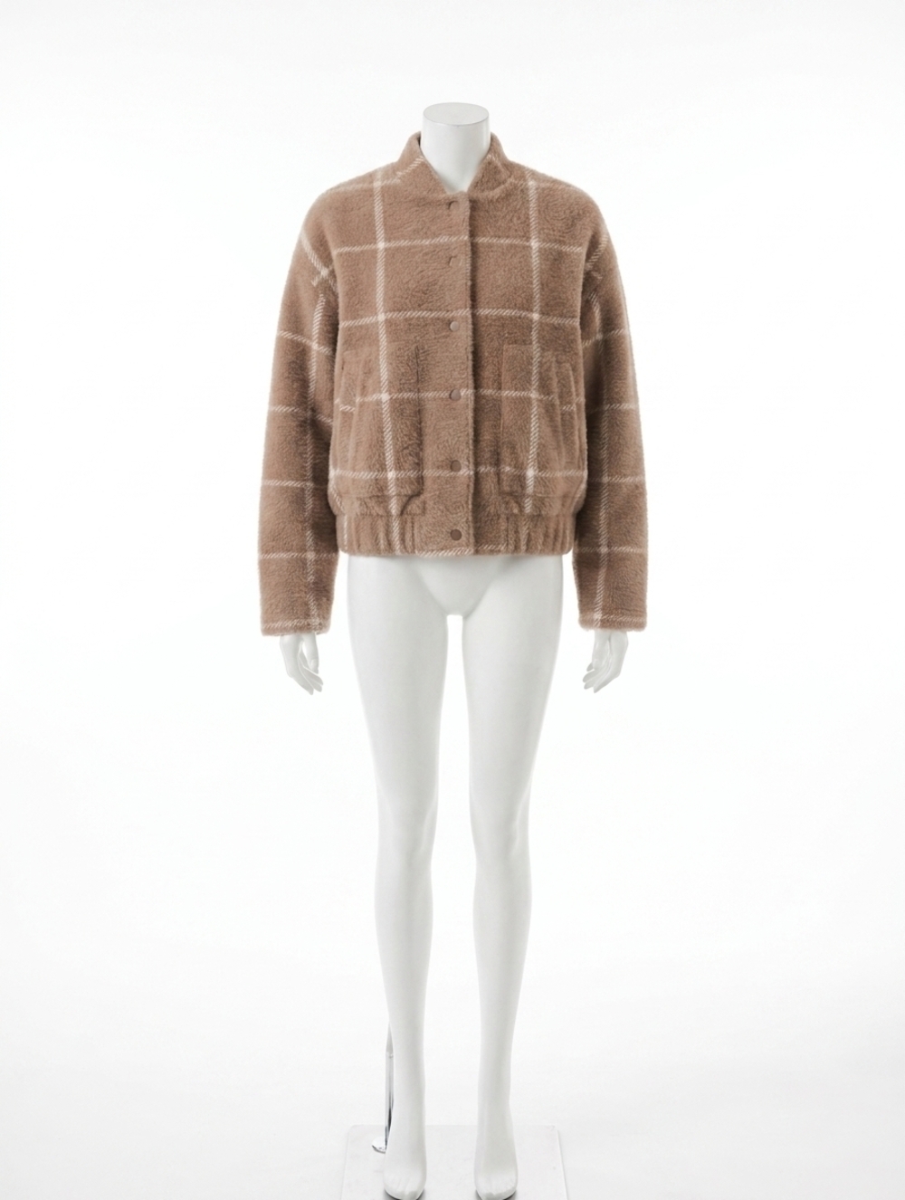NEW Z SUPPLY lex plaid bomber jacket in heather taupe